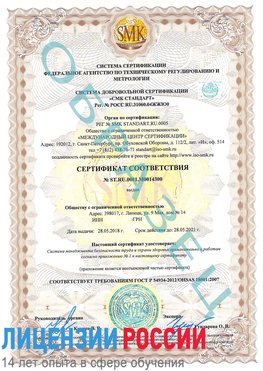 Образец сертификата соответствия Новочеркасск Сертификат OHSAS 18001